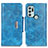 Funda de Cuero Cartera con Soporte Carcasa N04P para Motorola Moto G60s Azul Cielo