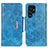 Funda de Cuero Cartera con Soporte Carcasa N04P para Samsung Galaxy S21 Ultra 5G Azul Cielo