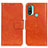 Funda de Cuero Cartera con Soporte Carcasa N05P para Motorola Moto E20 Naranja