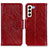 Funda de Cuero Cartera con Soporte Carcasa N05P para Samsung Galaxy S21 5G Rojo