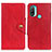 Funda de Cuero Cartera con Soporte Carcasa N06P para Motorola Moto E20 Rojo