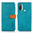 Funda de Cuero Cartera con Soporte Carcasa N07P para Motorola Moto E30 Cian