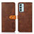 Funda de Cuero Cartera con Soporte Carcasa N07P para Samsung Galaxy M13 4G Marron