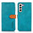 Funda de Cuero Cartera con Soporte Carcasa N07P para Samsung Galaxy S21 FE 5G Cian
