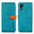 Funda de Cuero Cartera con Soporte Carcasa N07P para Samsung Galaxy XCover 5 SM-G525F Cian