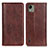 Funda de Cuero Cartera con Soporte Carcasa N08P para Nokia C110 Marron