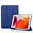 Funda de Cuero Cartera con Soporte Carcasa para Apple iPad 10.2 (2020) Azul