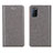 Funda de Cuero Cartera con Soporte Carcasa para Oppo A92 Gris