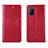 Funda de Cuero Cartera con Soporte Carcasa para Oppo A92 Rojo