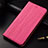 Funda de Cuero Cartera con Soporte Carcasa para Oppo Find X Rosa Roja