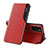 Funda de Cuero Cartera con Soporte Carcasa Q02H para Xiaomi Poco M5S Rojo