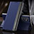 Funda de Cuero Cartera con Soporte Carcasa Q03H para Samsung Galaxy M52 5G Azul