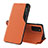 Funda de Cuero Cartera con Soporte Carcasa QH1 para Samsung Galaxy A03s Naranja