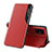 Funda de Cuero Cartera con Soporte Carcasa QH1 para Samsung Galaxy A51 5G Rojo
