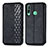 Funda de Cuero Cartera con Soporte Carcasa S01D para Huawei Y7p Negro