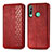 Funda de Cuero Cartera con Soporte Carcasa S01D para Huawei Y7p Rojo