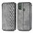 Funda de Cuero Cartera con Soporte Carcasa S01D para Motorola Moto E20 Gris