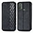 Funda de Cuero Cartera con Soporte Carcasa S01D para Motorola Moto E20 Negro