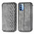 Funda de Cuero Cartera con Soporte Carcasa S01D para Motorola Moto G41 Gris
