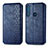 Funda de Cuero Cartera con Soporte Carcasa S01D para Motorola Moto One Fusion Plus Azul