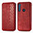 Funda de Cuero Cartera con Soporte Carcasa S01D para Motorola Moto One Fusion Plus Rojo