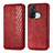 Funda de Cuero Cartera con Soporte Carcasa S01D para Oppo Reno5 A Rojo