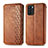 Funda de Cuero Cartera con Soporte Carcasa S01D para Oppo Reno6 Z 5G Marron