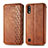 Funda de Cuero Cartera con Soporte Carcasa S01D para Samsung Galaxy M10 Marron