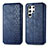 Funda de Cuero Cartera con Soporte Carcasa S01D para Samsung Galaxy S22 Ultra 5G Azul