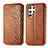 Funda de Cuero Cartera con Soporte Carcasa S01D para Samsung Galaxy S25 Ultra 5G Marron