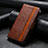 Funda de Cuero Cartera con Soporte Carcasa S01D para Samsung Galaxy XCover 6 Pro 5G Marron