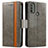 Funda de Cuero Cartera con Soporte Carcasa S02D para Motorola Moto E30 Gris