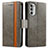Funda de Cuero Cartera con Soporte Carcasa S02D para Motorola Moto Edge (2022) 5G Gris