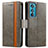 Funda de Cuero Cartera con Soporte Carcasa S02D para Motorola Moto Edge 30 5G Gris