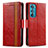 Funda de Cuero Cartera con Soporte Carcasa S02D para Motorola Moto Edge 30 5G Rojo