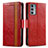 Funda de Cuero Cartera con Soporte Carcasa S02D para Motorola Moto Edge Lite 5G Rojo