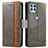Funda de Cuero Cartera con Soporte Carcasa S02D para Motorola Moto Edge S 5G Gris