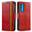 Funda de Cuero Cartera con Soporte Carcasa S02D para Motorola Moto Edge S Pro 5G Rojo