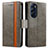 Funda de Cuero Cartera con Soporte Carcasa S02D para Motorola Moto Edge X30 5G Gris