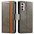 Funda de Cuero Cartera con Soporte Carcasa S02D para Motorola Moto G Stylus (2022) 4G Gris