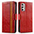 Funda de Cuero Cartera con Soporte Carcasa S02D para Motorola Moto G Stylus (2022) 4G Rojo