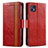 Funda de Cuero Cartera con Soporte Carcasa S02D para Motorola Moto G50 5G Rojo