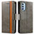 Funda de Cuero Cartera con Soporte Carcasa S02D para Motorola Moto G51 5G Gris