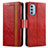 Funda de Cuero Cartera con Soporte Carcasa S02D para Motorola Moto G51 5G Rojo