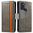 Funda de Cuero Cartera con Soporte Carcasa S02D para Motorola Moto G60s Gris