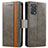 Funda de Cuero Cartera con Soporte Carcasa S02D para Oppo A74 4G Gris