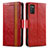 Funda de Cuero Cartera con Soporte Carcasa S02D para Samsung Galaxy M02s Rojo