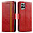 Funda de Cuero Cartera con Soporte Carcasa S02D para Samsung Galaxy M33 5G Rojo