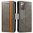 Funda de Cuero Cartera con Soporte Carcasa S02D para Samsung Galaxy Note 20 5G Gris