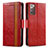 Funda de Cuero Cartera con Soporte Carcasa S02D para Samsung Galaxy Note 20 5G Rojo